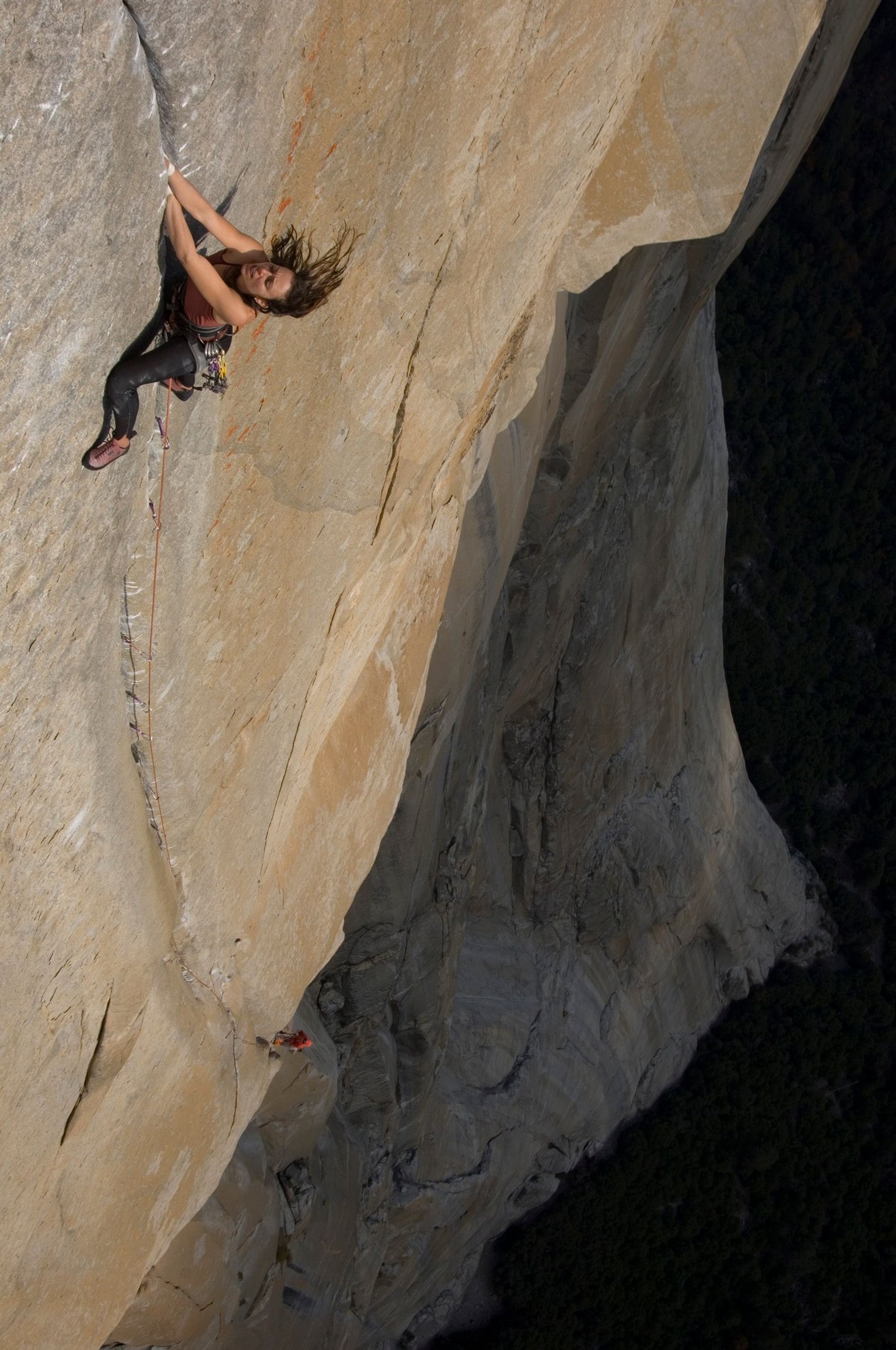 Salathe Wall Free 2005, 1 of 3.
My game plan for the Salathe was to arrive at the headwall as fresh and strong as possible, after freeing and hauling the 2500 feet leading up to it.
📷 Jimmy Chin