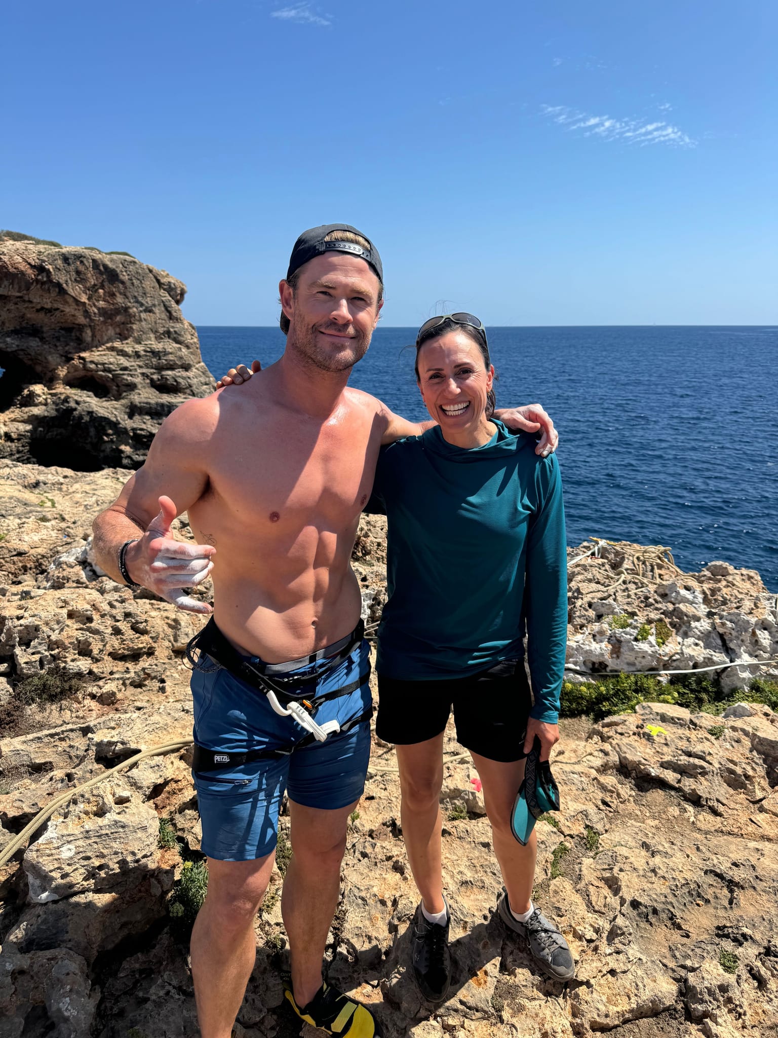 I was asked to train Chris Hemsworth on the mental aspect of climbing, by coaching him to climb without a rope over choppy seas in Mallorca. Our episode of Limitless 2 is airing August 15 on Disney Plus--this was fun to be a part of!